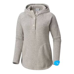 Champion Darling Days II Half Snap Pullover Hoodie Size Large Chalk Herringbone